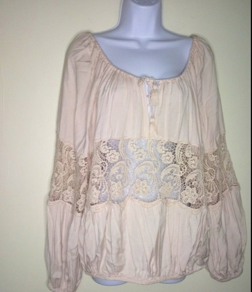 Free People Boho full center Lace long sleeve top - Picture 6 of 13
